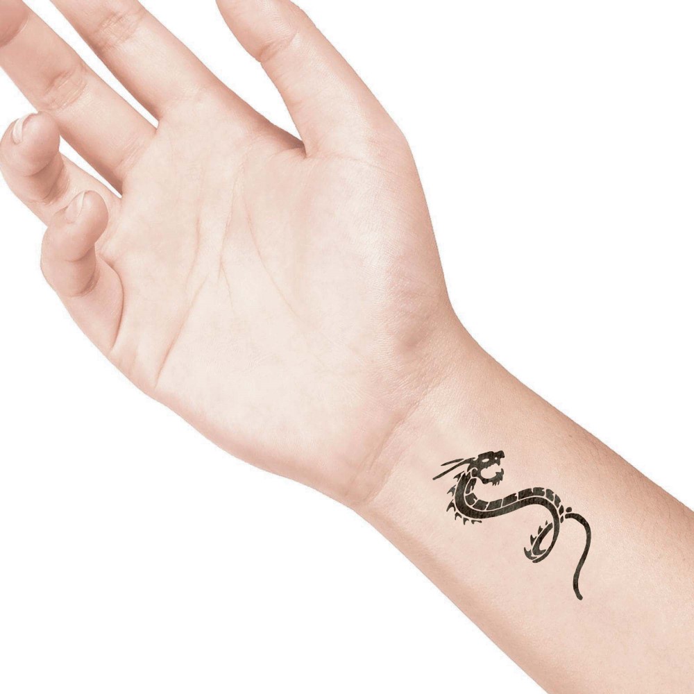 temporary tattoo preview image Giant Dragon, For woman and childeren, skin safe tattoo, Ephemeral Tattoo Stamp for Body and Arm, Water Resistant