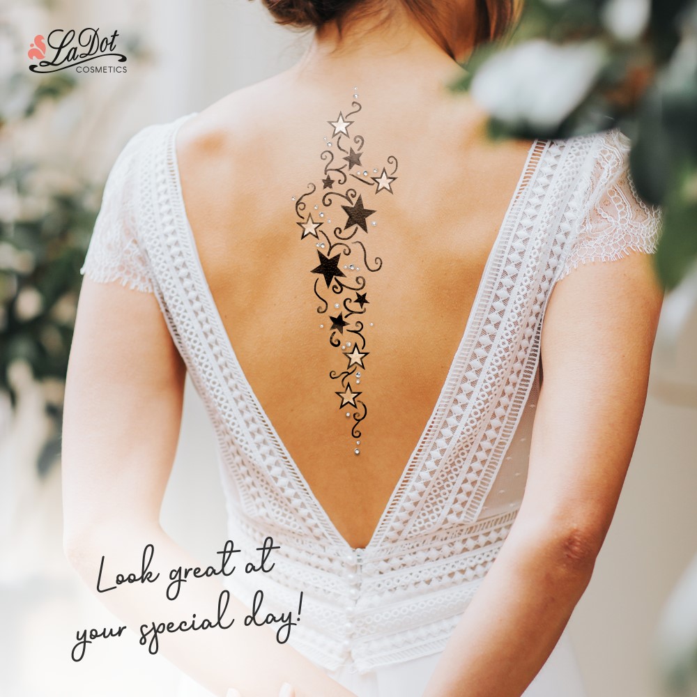 Impression Ladot temporary tattoos Little Nautical Star, For woman and childeren, skin safe tattoo, Ephemeral Tattoo Stamp for Body and Arm, Water Resistant
