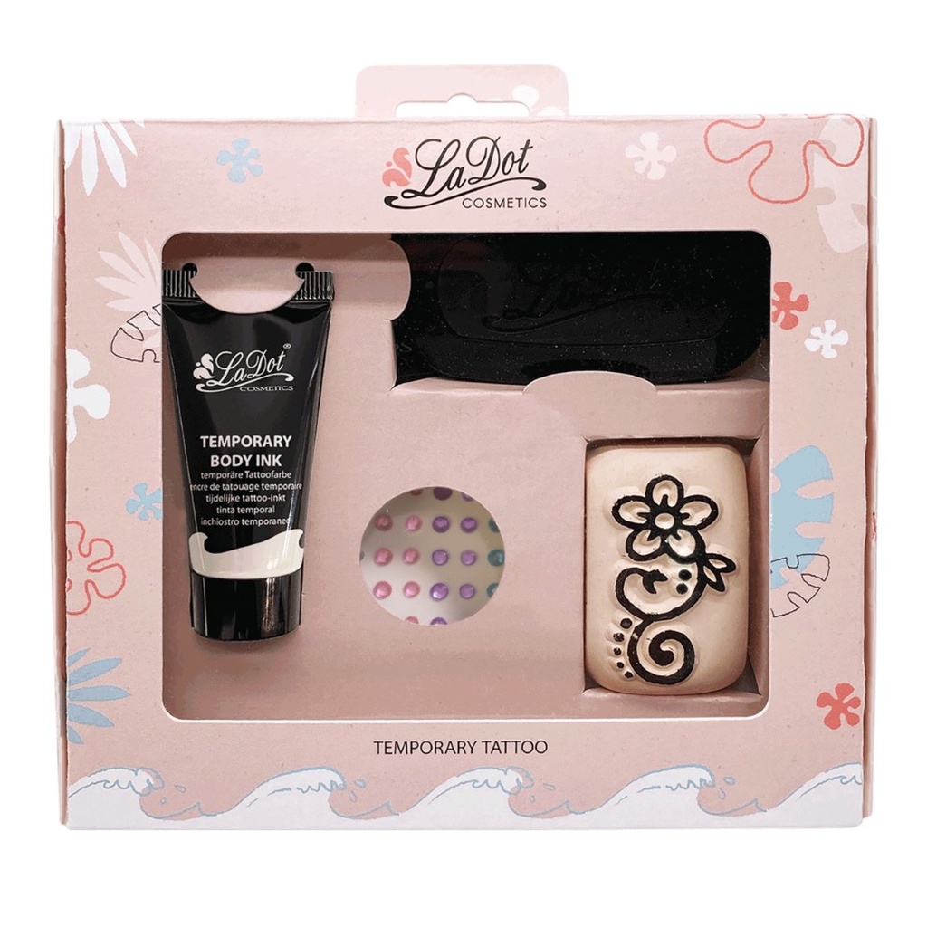 [GIFTPACK-6] Temporary tattoo Set M - stone flower and rhinestone