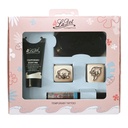 Temporary Tattoo Set S - Dolphin and Bear, light blue liner
